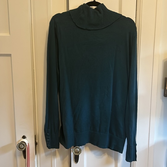 Cowl neck deep turquoise sweater - Picture 6 of 6